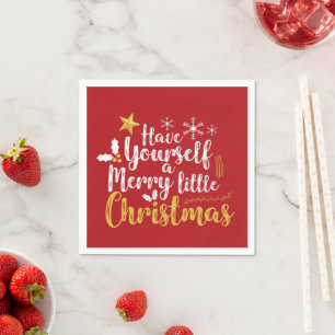 Serviette En Papier Ayez-vous une petite typographie de Noël joyeuse