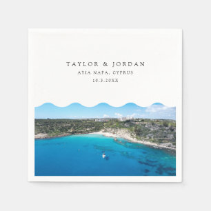 Serviette En Papier Ayia Napa Mariage Chypre Cocktail personnalisé Nap