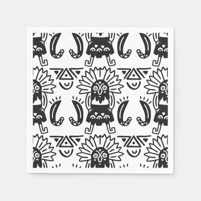 Serviette En Papier Aztec Art - Motif Lizard (Devant)