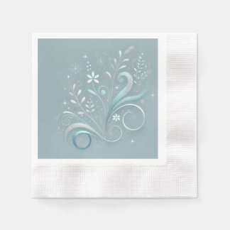 Serviette En Papier Azure Floral Motif