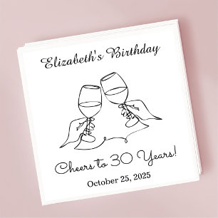 Serviette En Papier B&W moderne à 30 ans Anniversaire Napkin