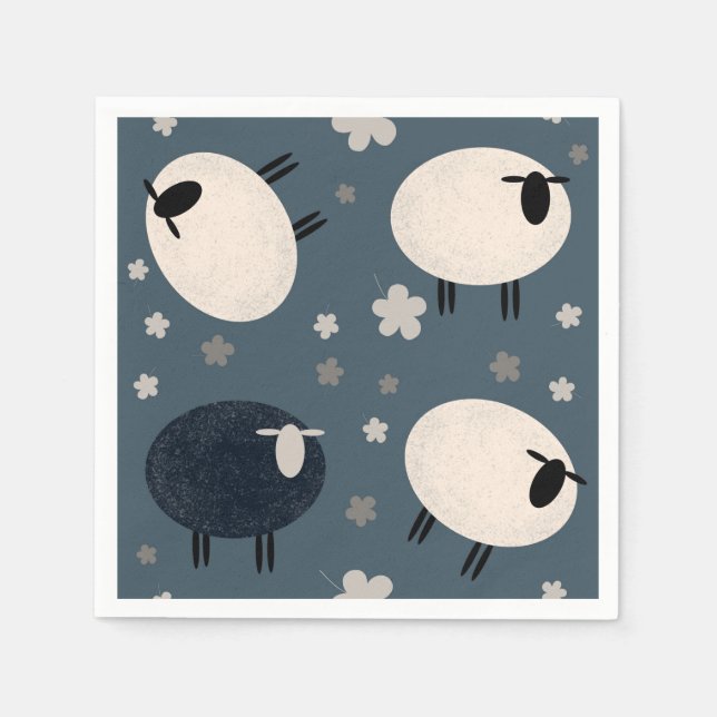 Serviette En Papier Baa Baa Black Sheep (Devant)