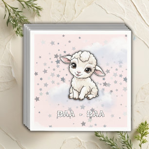 Serviette En Papier Baa-Baa Un Petit Baby shower D'Étoiles D'Agneau