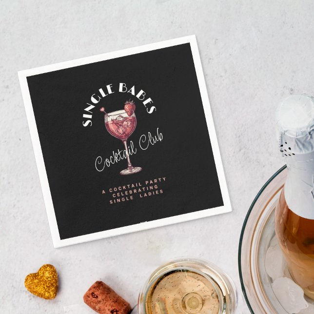 Serviette En Papier Babes simples Saint Valentin Cocktail rose (Créateur téléchargé)
