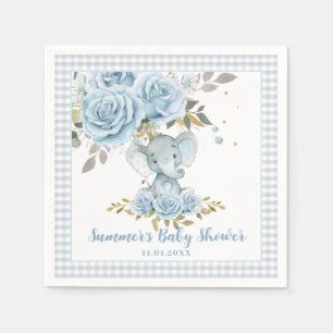 Serviette En Papier Baby Blue Floral mignonne Elephant Baby shower gar