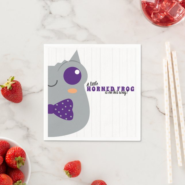 Serviette En Papier Baby Boy Horned Frog Purple Baby shower (En situation)