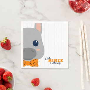 Serviette En Papier Baby Boy Orange Donkey Baby shower