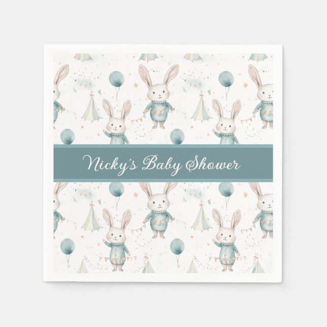 Serviette En Papier Baby Bunny Baby shower personnalisé (Devant)