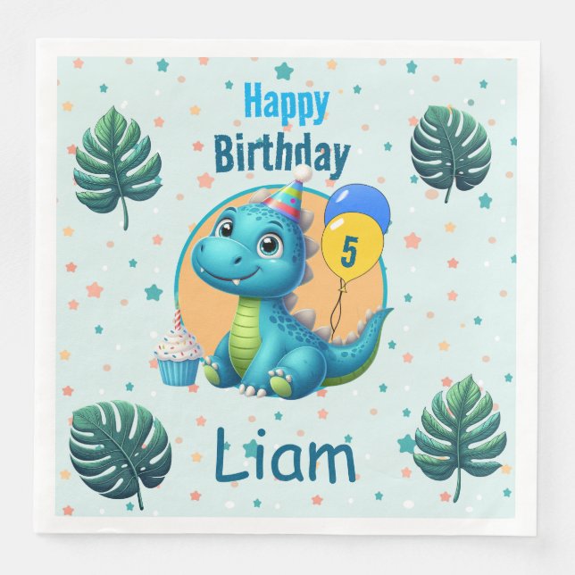 Serviette En Papier Baby Dino Napkins! Servilleta de papel (Devant)