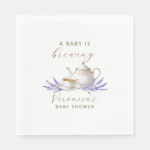 Serviette En Papier Baby est en train de préparer une fête de thé Baby