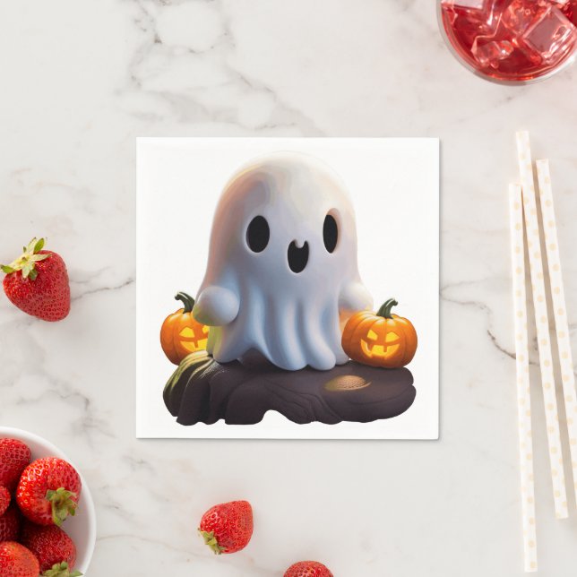 Serviette En Papier Baby Ghost Déplaisant mignon caractère Halloween (En situation)