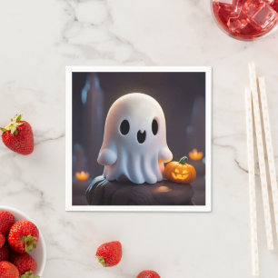 Serviette En Papier Baby Ghost Déplaisant mignon caractère Halloween