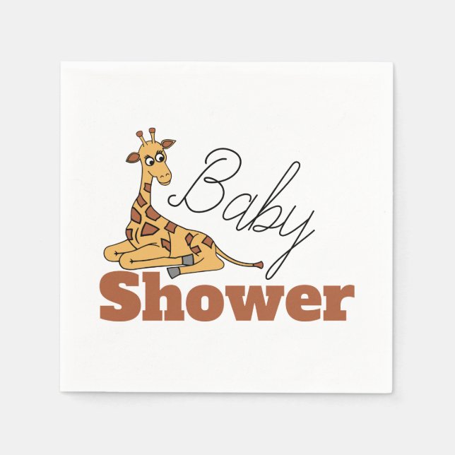 Serviette En Papier Baby Giraffe, Baby shower (Devant)