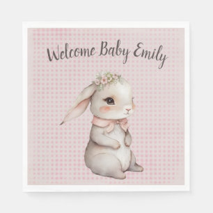 Serviette En Papier Baby Girl Boho Bunny sur En vichy