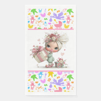 Serviette En Papier Baby Girl Colorful Baby Shower 