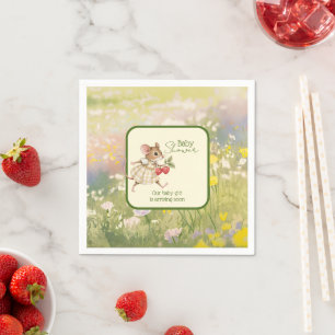Serviette En Papier Baby Girl Fête de Naissance Animaux de la Forêt