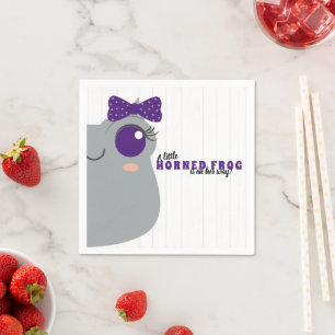 Serviette En Papier Baby Girl Grenouille à cornes Baby shower pourpre