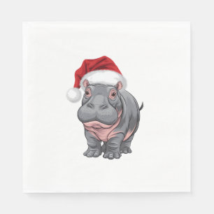 Serviette En Papier Baby Hippo Moo Deng Chemise De Noël Pour Enfants,