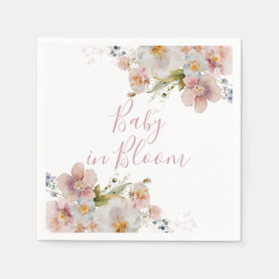 Serviette En Papier Baby in Bloom Fête de naissance florale