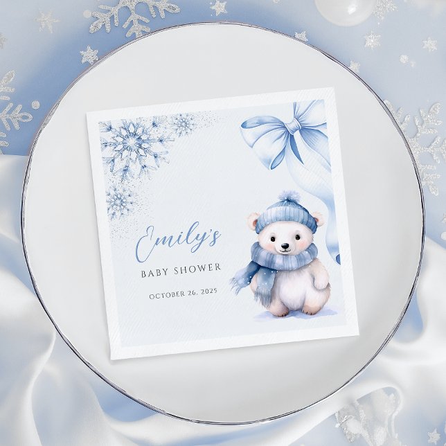Serviette En Papier Baby It’s Cold Outside Polar Bear Napkins (Créateur téléchargé)
