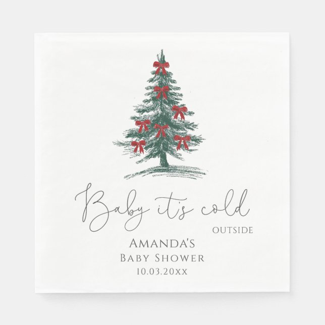 Serviette En Papier Baby It's Cold Outside Baby Shower (Devant)