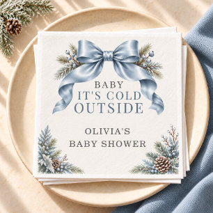 Serviette En Papier Baby It's Cold Outside Baby Shower Arc-en-Ciel Ble