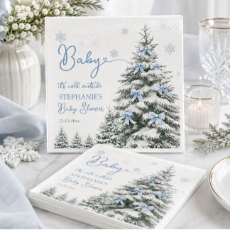 Serviette En Papier Baby It's Cold Outside Fête Prénatale Garçon Hiver