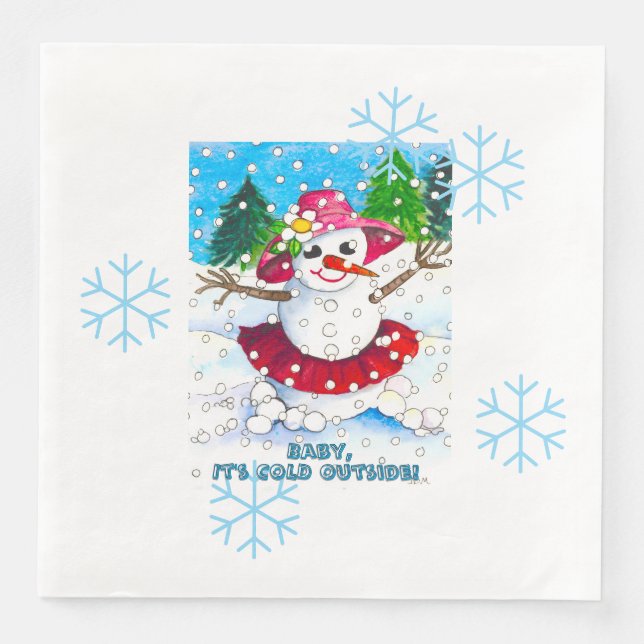 Serviette En Papier Baby It's Cold Outside! Party Supplies (Devant)