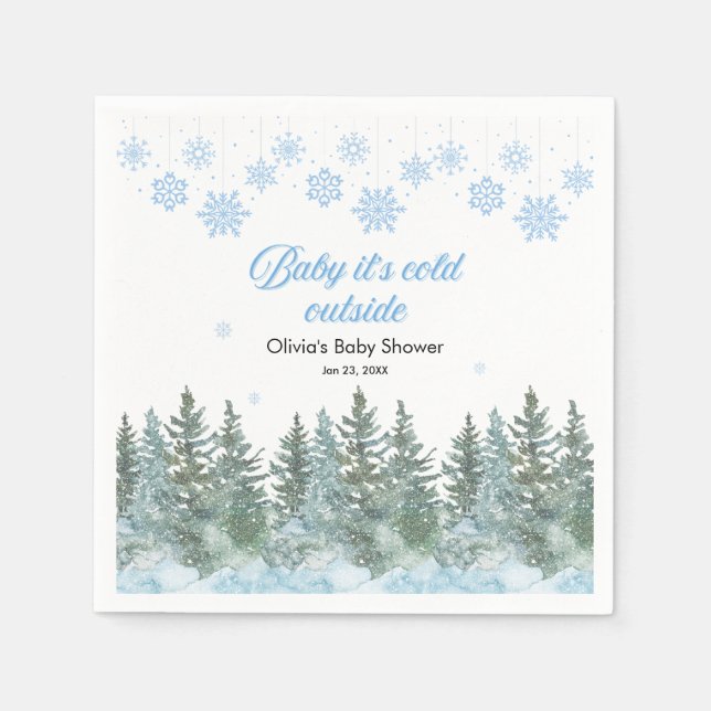 Serviette En Papier Baby It's Cold Outside Winter Baby Shower (Devant)
