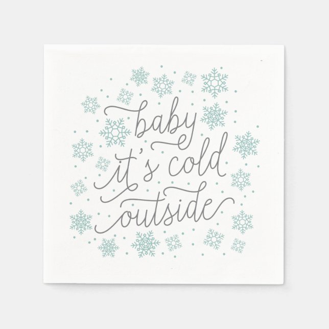Serviette En Papier Baby It's Cold Outside Winter Baby shower Decor (Devant)