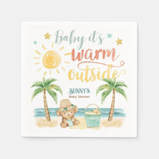 Serviette En Papier Baby It's Warm Outside Beach Baby Shower