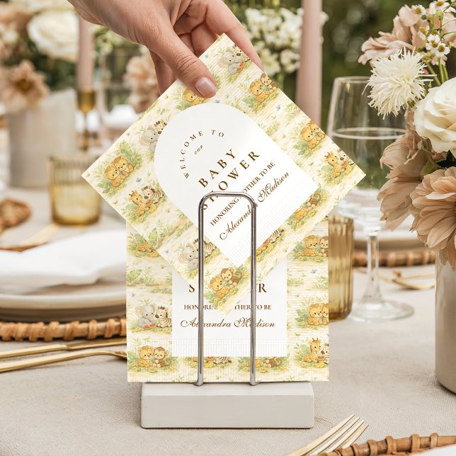 Serviette En Papier Baby Jungle Animals Baby Shower devient Fête de Na (Créateur téléchargé)