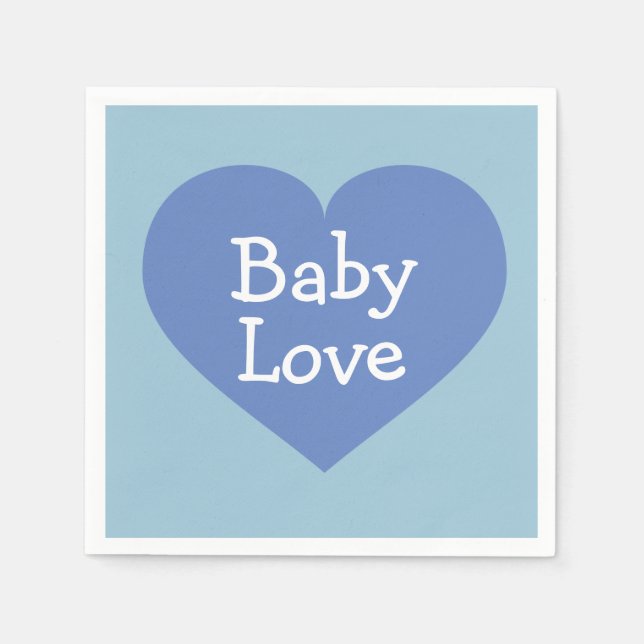 Serviette En Papier Baby Love Baby Blue Heart (Devant)