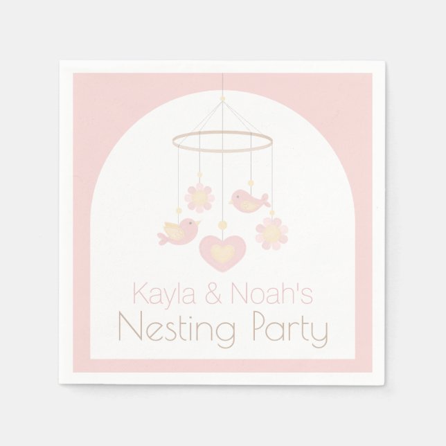 Serviette En Papier Baby Mobile Nesting Party (Devant)