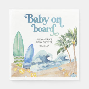 Serviette En Papier Baby on Board Baby shower de plage