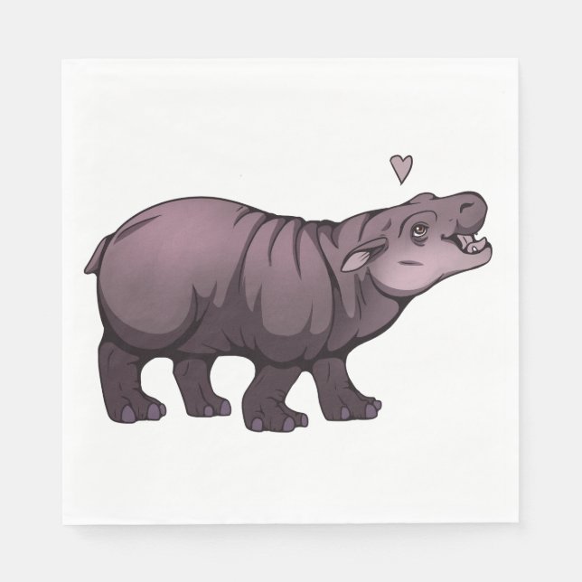 Serviette En Papier Baby Pigmy Hippo (Devant)