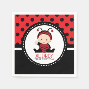 Serviette En Papier Baby Red Ladybug premier Baby shower d'anniversair