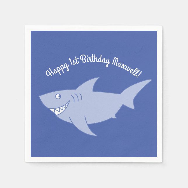 Serviette En Papier Baby Shark 1er Anniversaire (Devant)