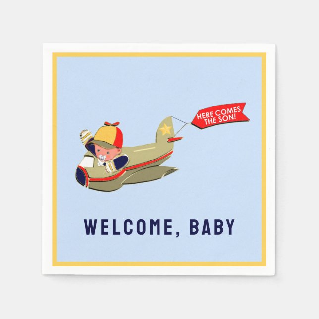Serviette En Papier Baby-Shopping pour garçon (Devant)