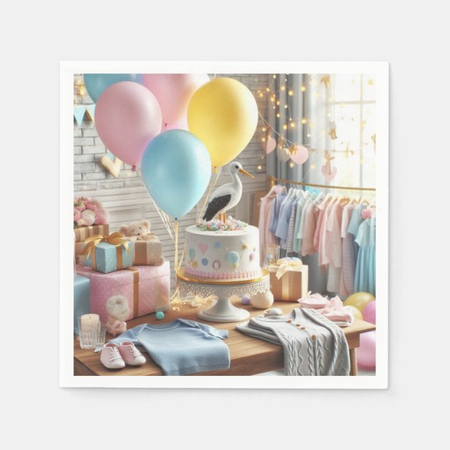 Serviette En Papier Baby shower (Devant)