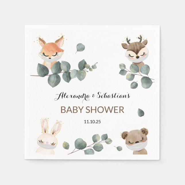 Serviette En Papier Baby shower (Devant)
