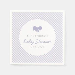 Serviette En Papier baby shower à arc En vichy violet