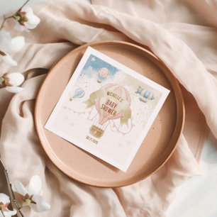 Serviette En Papier Baby shower à ballon à air chaud