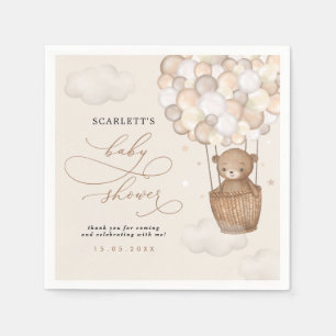Serviette En Papier Baby shower à ballon à air chaud de l'ours en pe