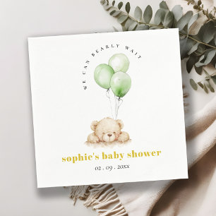 Serviette En Papier Baby shower à ballon d'attente neutre vert