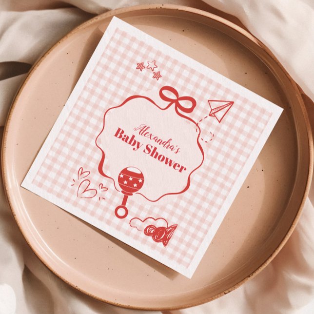 Serviette En Papier Baby shower à mâchoires de caniche de Brunch (Créateur téléchargé)