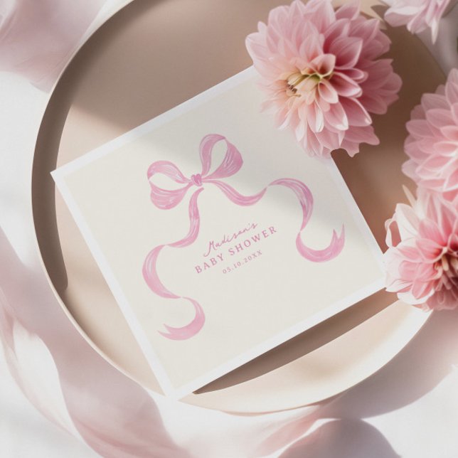 Serviette En Papier Baby shower à mâchoires douces rose (Créateur téléchargé)