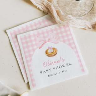 Serviette En Papier Baby shower à tarte rose