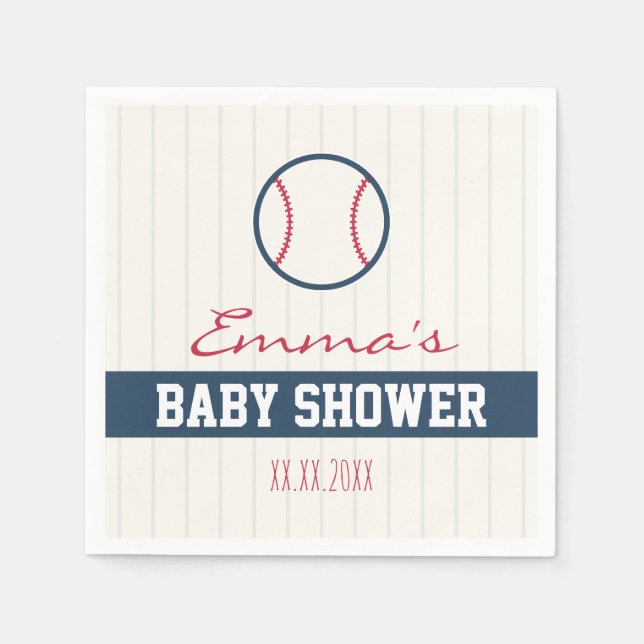 Serviette En Papier Baby shower à thème de baseball serviettes (Devant)
