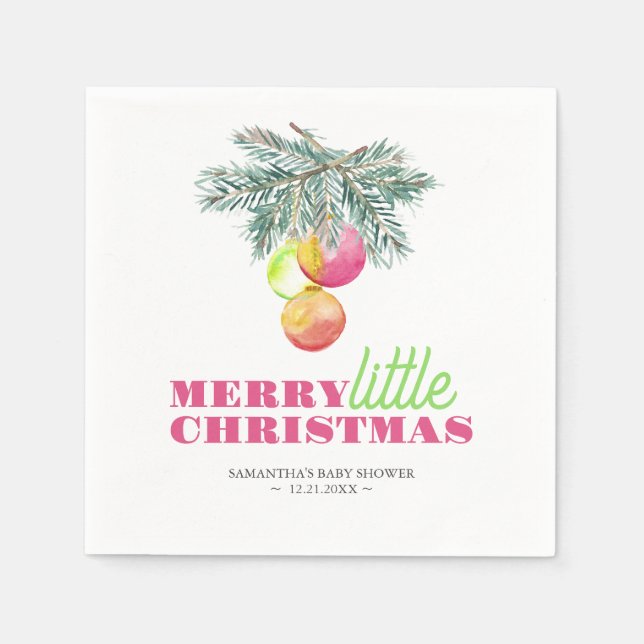 Serviette En Papier Baby shower à thème de Noël (Devant)